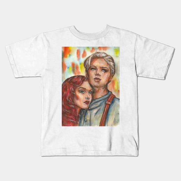 Leonardo DiCaprio, Kate Winslet Kids T-Shirt by Svetlana Pelin